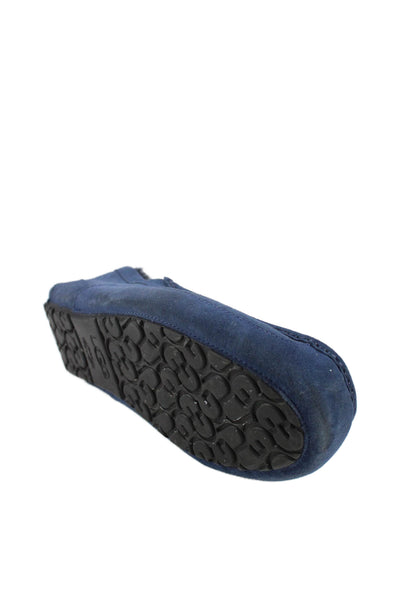 Ugg Mens Shearling Slide On Slippers Navy Blue Size 17