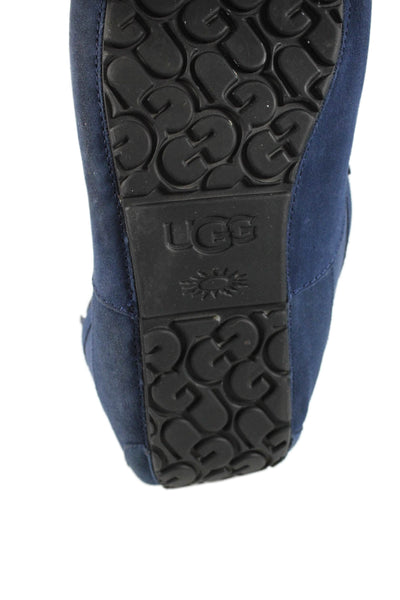 Ugg Mens Shearling Slide On Slippers Navy Blue Size 17