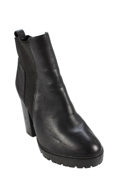 Steve Madden Womens Leather Platform Laughter Ankle Boots Black Size 8 Medium