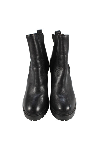 Steve Madden Womens Leather Platform Laughter Ankle Boots Black Size 8 Medium