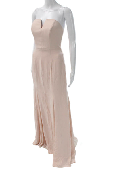 White by Vera Wang Women Maxi Pink V-Neck Sleeveless Zip Polyester Dress Size 0
