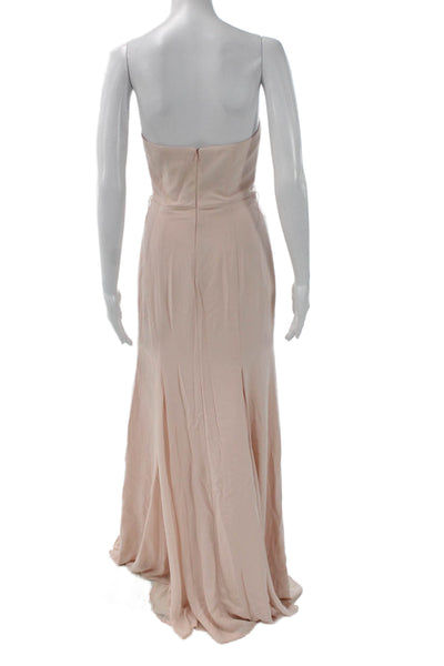 White by Vera Wang Women Maxi Pink V-Neck Sleeveless Zip Polyester Dress Size 0