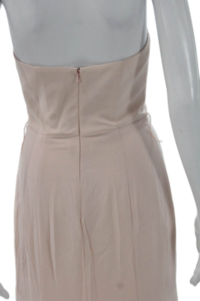 White by Vera Wang Women Maxi Pink V-Neck Sleeveless Zip Polyester Dress Size 0