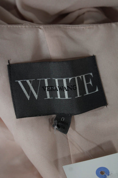 White by Vera Wang Women Maxi Pink V-Neck Sleeveless Zip Polyester Dress Size 0