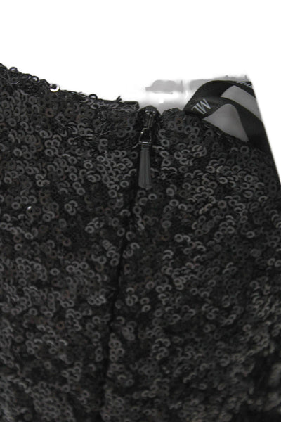 Monique Lhuillier Womens Bodycon Dress Black One Shoulder Rayon Zip Size 6