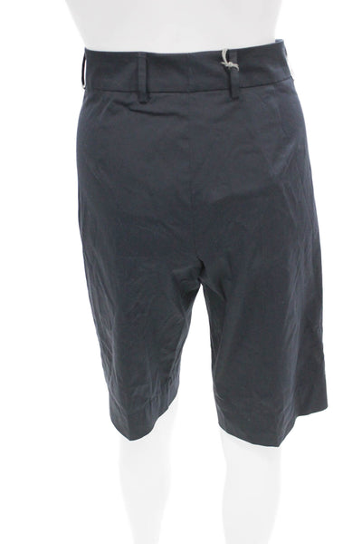 Bogner Womens Bermuda Cotton Solid Blue Shorts Button Size 4