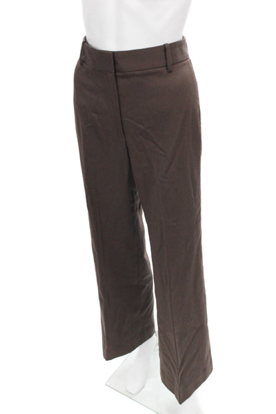 Nili Lotan Women Brown Dress Pants Virgin Wool Zip Size 2