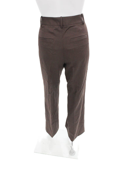 Nili Lotan Women Brown Dress Pants Virgin Wool Zip Size 2