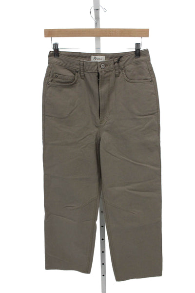 Rowan Womens Chino Pants Brown Button Inseam 26 Size 27