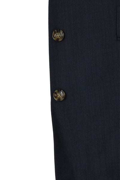 J Crew Mens Solid Blue 100% Wool 2 Piece Suit Jacket Button Closure Size 38