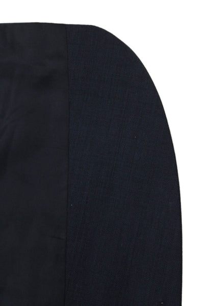 J Crew Mens Solid Blue 100% Wool 2 Piece Suit Jacket Button Closure Size 38