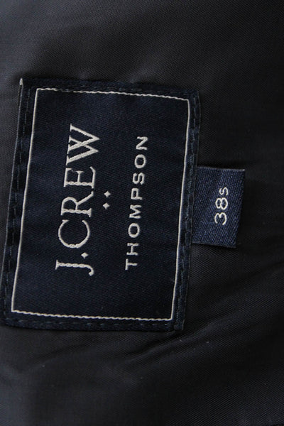 J Crew Mens Solid Blue 100% Wool 2 Piece Suit Jacket Button Closure Size 38