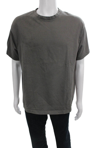 Zara Mens Basic Gray Cotton Blend Crew Neck Short Sleeve T-Shirt Size L