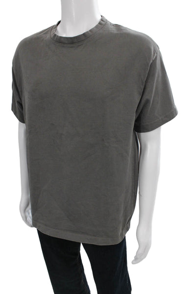 Zara Mens Basic Gray Cotton Blend Crew Neck Short Sleeve T-Shirt Size L
