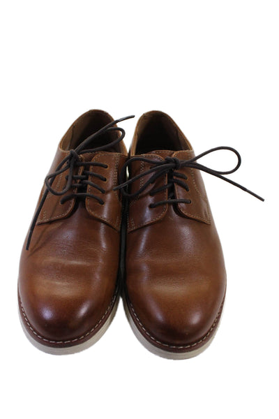 Johnston & Murphy Boys Leather Lace Up Oxford Shoes Brown Size 3