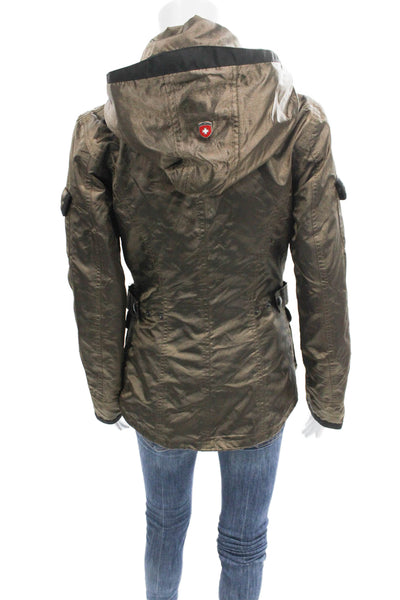 Wellensteyn Womens Military Jacket Brown Long Sleeve Button Size XS