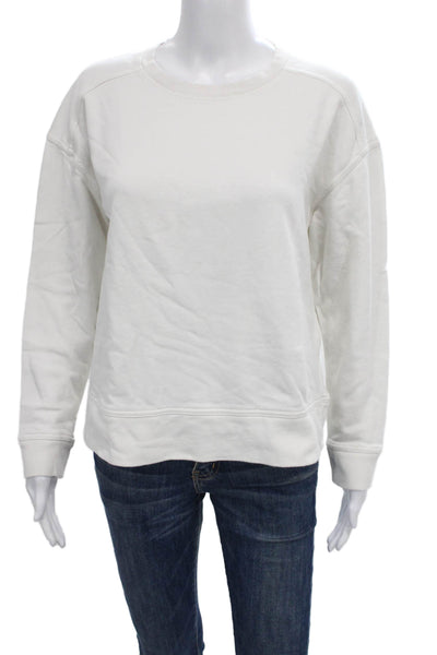 Universal Thread Womens Pullover Crew Neck Cotton White Long Sleeve Size M