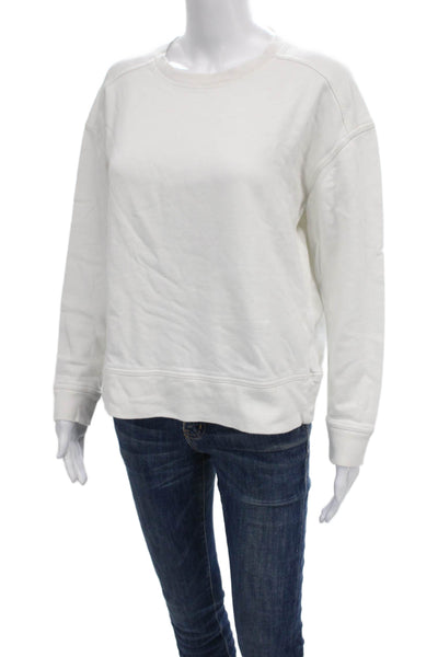 Universal Thread Womens Pullover Crew Neck Cotton White Long Sleeve Size M