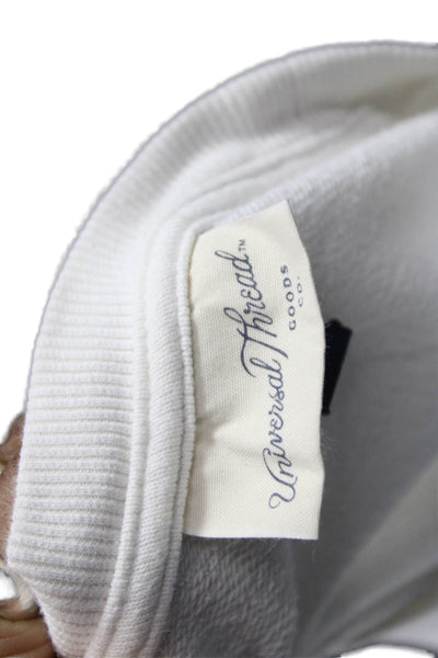 Universal Thread Womens Pullover Crew Neck Cotton White Long Sleeve Size M