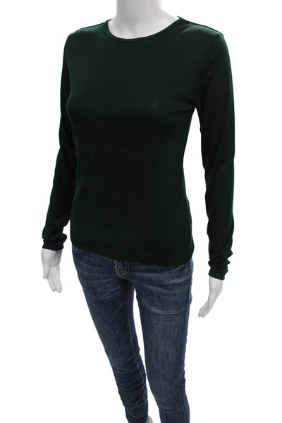 Ralph Lauren Black Label Women Basic Green Cotton Long Sleeve T-Shirt Size M
