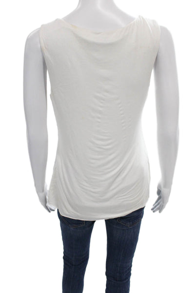 Bailey 44 Women Lace V-Neck Geometric Sleeveless Basic Tank White Size L