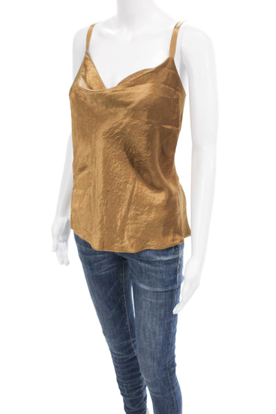 Vince Women Camisole Cowl Neck Gold 100% Naia Acetate Sleeveless Size XL