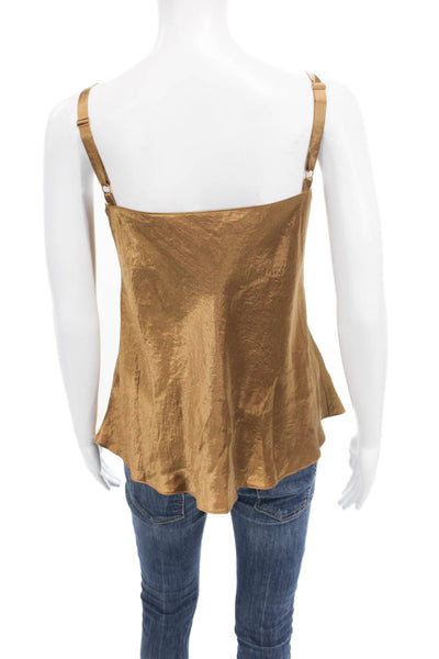 Vince Women Camisole Cowl Neck Gold 100% Naia Acetate Sleeveless Size XL