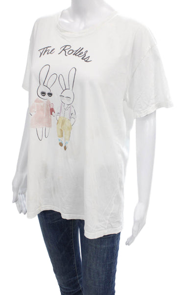 Roller Rabbit Unisex Animal Print Pima Cotton Crewneck T-Shirt Size XL