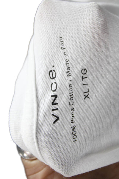 Vince Mens Basic White Pima Cotton Crew Neck Short Sleeve T-Shirt Size XL
