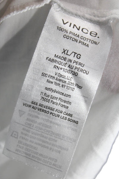 Vince Mens Basic White Pima Cotton Crew Neck Short Sleeve T-Shirt Size XL