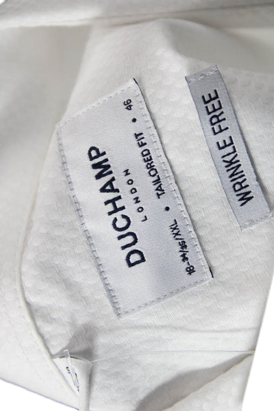 DUCHAMP Mens White Cotton Collared Dress Shirt 34/35 Sleeve Size 18