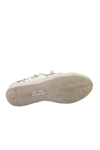 Meline Womens Leather Embellished Low Top Sneakers White Size 38 8