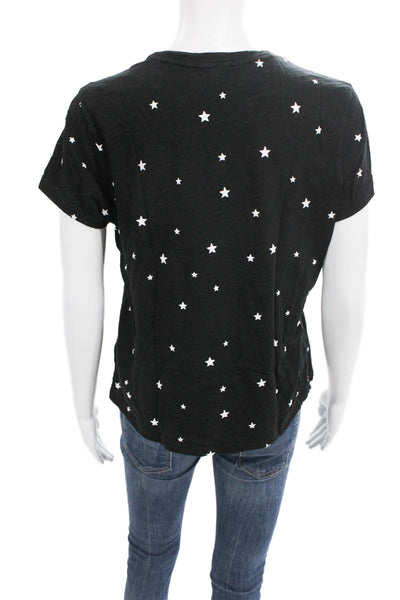 Goldie Womens Black Star Basic T-Shirt Round Neck Short Sleeve Size M