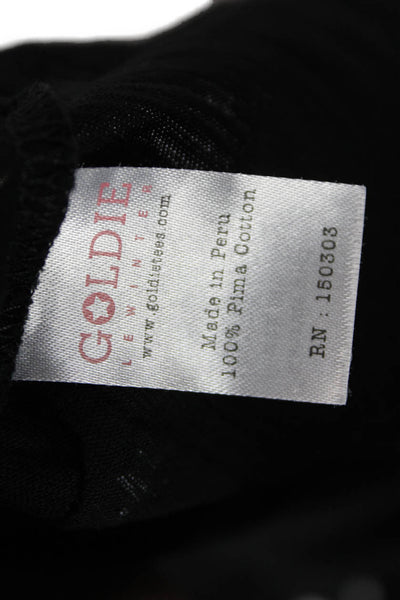 Goldie Womens Black Star Basic T-Shirt Round Neck Short Sleeve Size M
