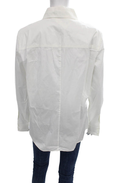 Strenesse Women Collared White Button-Up Blouse Long Sleeve Size 40