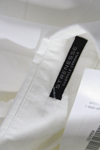 Strenesse Women Collared White Button-Up Blouse Long Sleeve Size 40