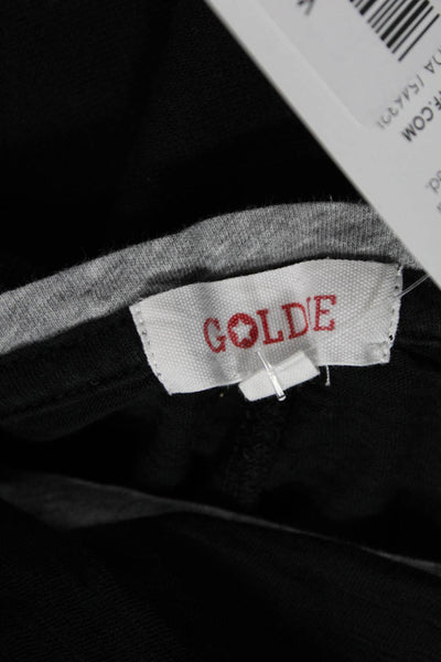 Goldie Womens Basic Black Crew Neck Long Sleeve Pima Cotton T-Shirt Size M