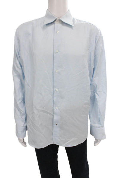 Robert Graham Mens Cotton Collared Button Up Shirt Blue Size XL