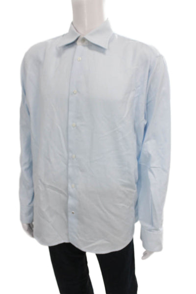 Robert Graham Mens Cotton Collared Button Up Shirt Blue Size XL