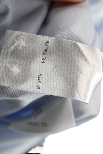 Ermenegildo Zegna Mens Cotton Long Sleeve Button Up Shirt Blue Size 42-16.5
