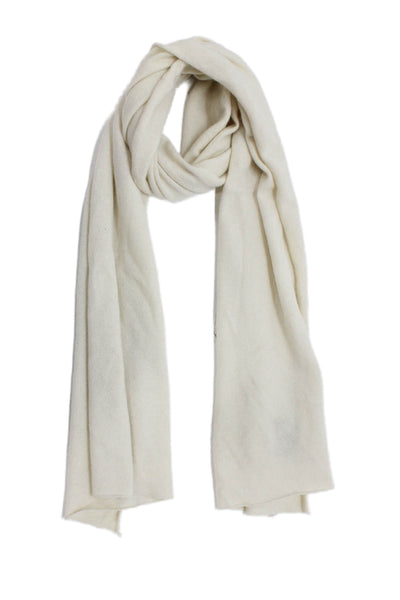 C by Bloomingdales Womens Cashmere Knit Scarf Beige Size 72X17"
