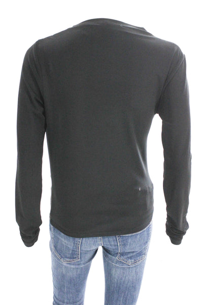 Zara Women Basic Black Cowl Neck Long Sleeve Blouse Size S