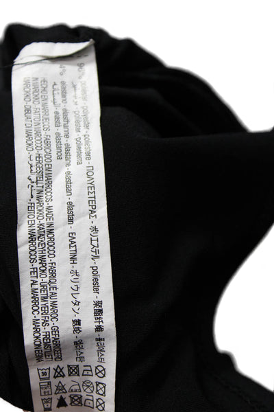 Zara Women Basic Black Cowl Neck Long Sleeve Blouse Size S