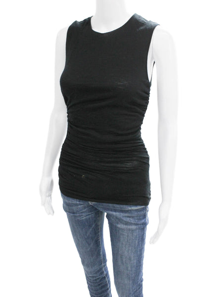 Derek Lam Womens Black Merino Wool Basic Tank Sleeveless Round Neck Size S