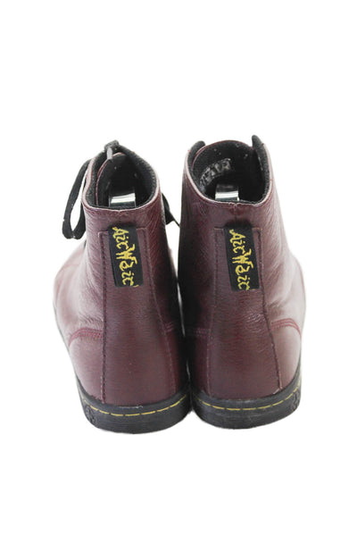 Dr. Martens Womens Leather High Top Sneakers Burgundy Size 10