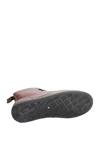 Dr. Martens Womens Leather High Top Sneakers Burgundy Size 10