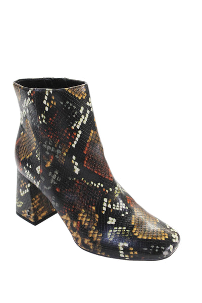 Circus by Sam Edelman Womens Animal Print Ankle Boots Black Size 7.5