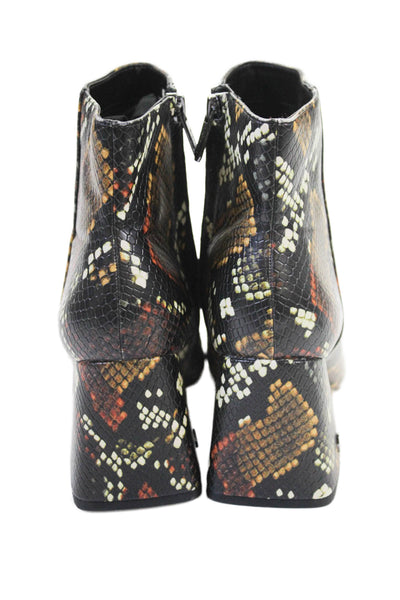 Circus by Sam Edelman Womens Animal Print Ankle Boots Black Size 7.5