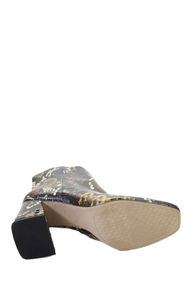 Circus by Sam Edelman Womens Animal Print Ankle Boots Black Size 7.5