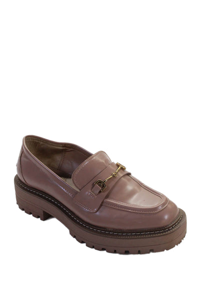 Sam Edelman Womens Leather Slip On Loafers Beige Size 7